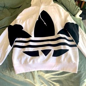 Adidas Black and White Oversized Sweatshirt